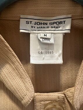 M, 21” Bust St. John Sport Cotton Stretch Spring Jacket, Sand Colour Great Detai